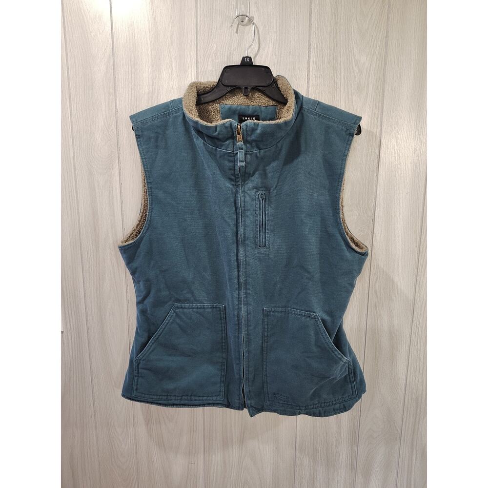 Lakin Mckey Denim Vest Sherpa Lined Work Chore Ranch Yellowstone